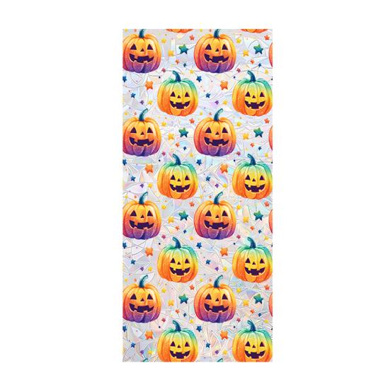 Halloween Window Sticker Stained Glass Style Witch Bats Decal Removable Pumpkins Ghosts Static Window Cling for Party Decoration