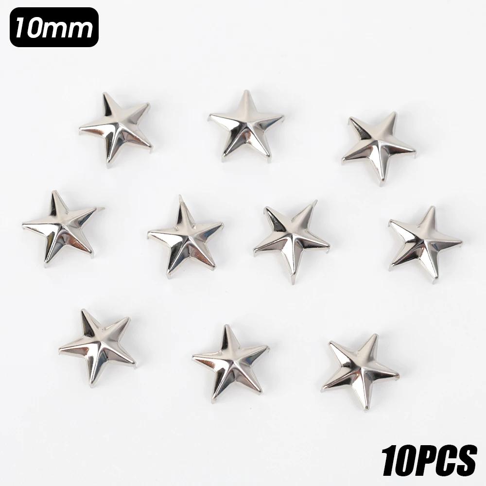 Lots Metal Star Rivets Garment Rock Punk Clothing Accessories Star Rivets Spots Nailhead Leather Craft DIY Studs Spikes Nailhead