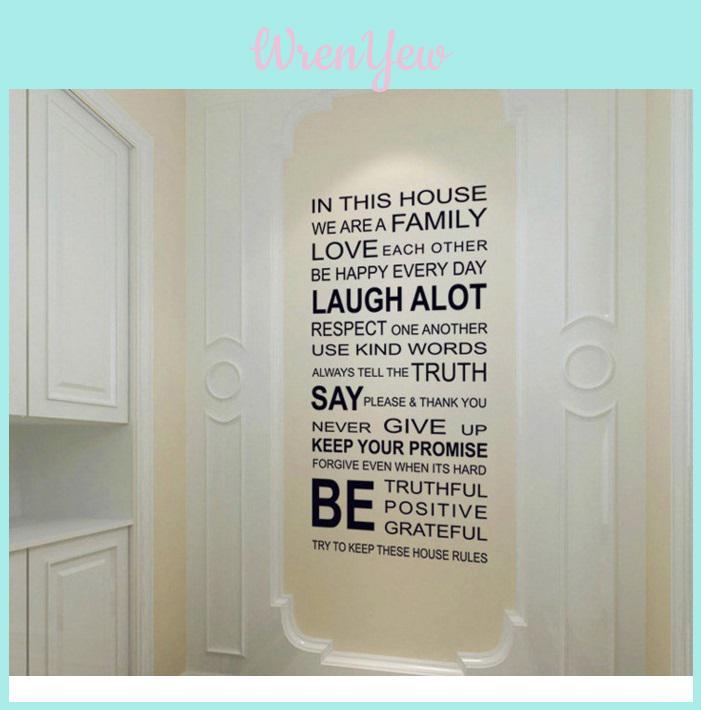 Elegant Words Letters In This House Wallpaper Home Decor Crafted With Premium Pvc Material