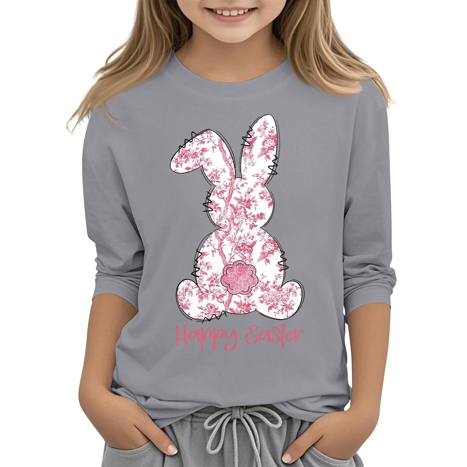 

Повседневная футболка с круглым вырезом и пасхальным принтом, с рукавами 7 точек для детей 150