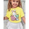 Summer 67 Digital Donut Rabbit Print Kid Polyester Tshirt Casual Girls Short Sleeved Shirts Cartoon Fashion Childrens's Clothes Top