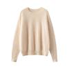 Women's Loose Knit Cashmere Pullover with Brushed Round Neck