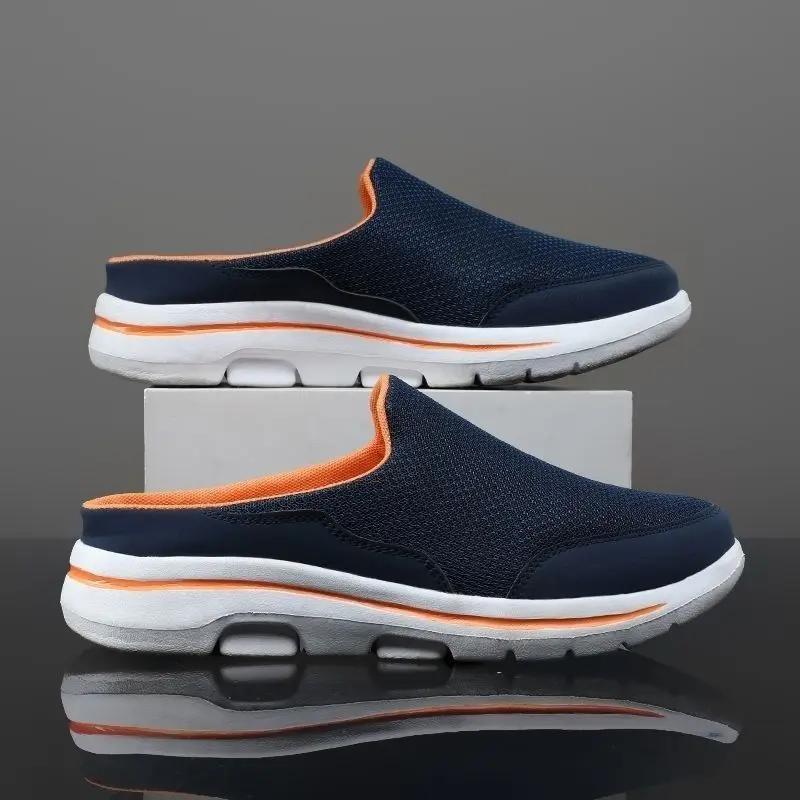 Fashion Mules Flat Slides Men's Shoe Half Male Slipper Designer Luxury Trend 2025 Low Price Elegant Summer Sale Fashion Clappers Adult