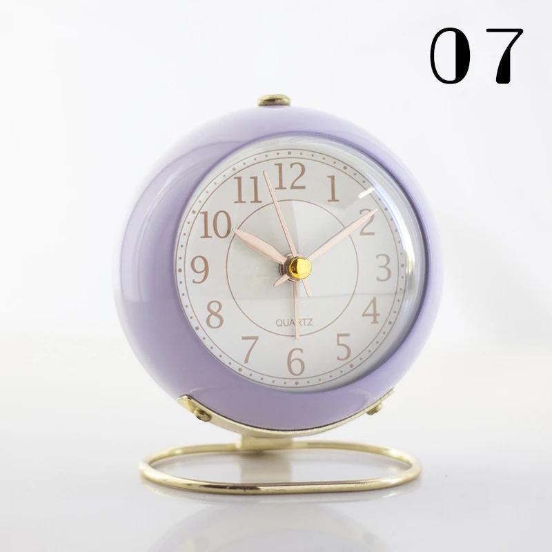 1PC Retro Alarm Clock Digital Quartz Clock Home Decorations Portable Compact Silent Clock Metal Stand Desktop Decor New