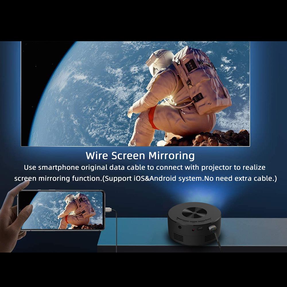 Mini Projector LED HD 1080P Portable Home Movie Theater Projector Eye Protection