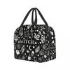 Lunch Bag for Work School Halloween Cat SKull Waterproof Cooler Thermal Lunch Box Women Kids Picnic Bags
