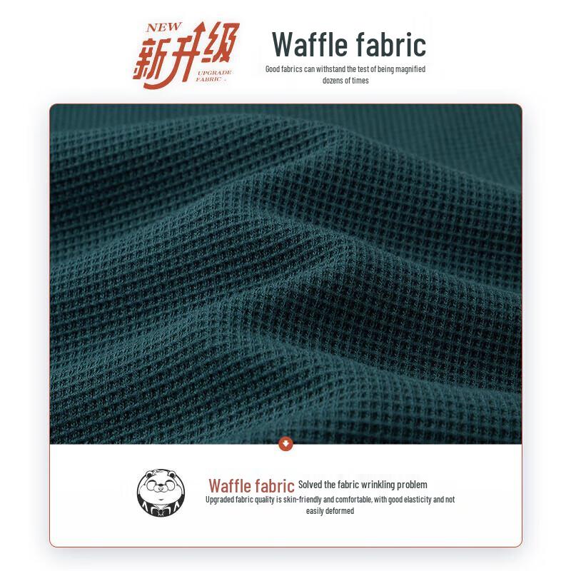 Qipai Men's Waffle Knit Round Neck Sweatshirt