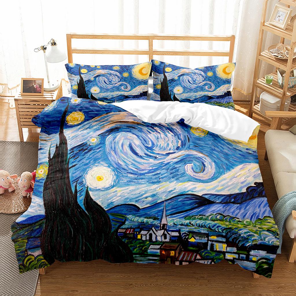 Polyester Comfortable Stylish Pattern Duvet Cover Set With Duvet Cover And Pillowcases King Queen Twin Sizes For All Ages