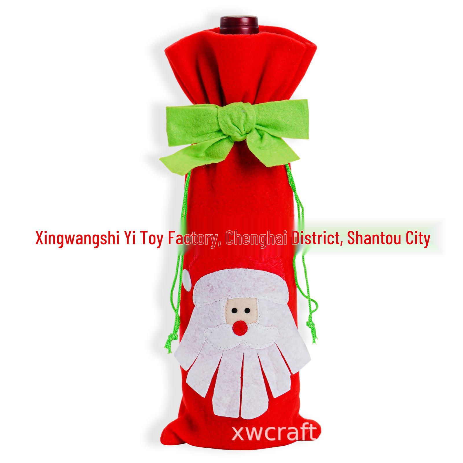 Christmas Wine Bottle Cover Gift Bag - Festive Holiday Decoration Christmas Wine Bottle Cover