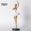 Counterweighted Base Figurine Ballet Dancer Figurine, Ballerina Statue with Stable Round Base, Resin Literary Home Decoration Figurines, Elegant