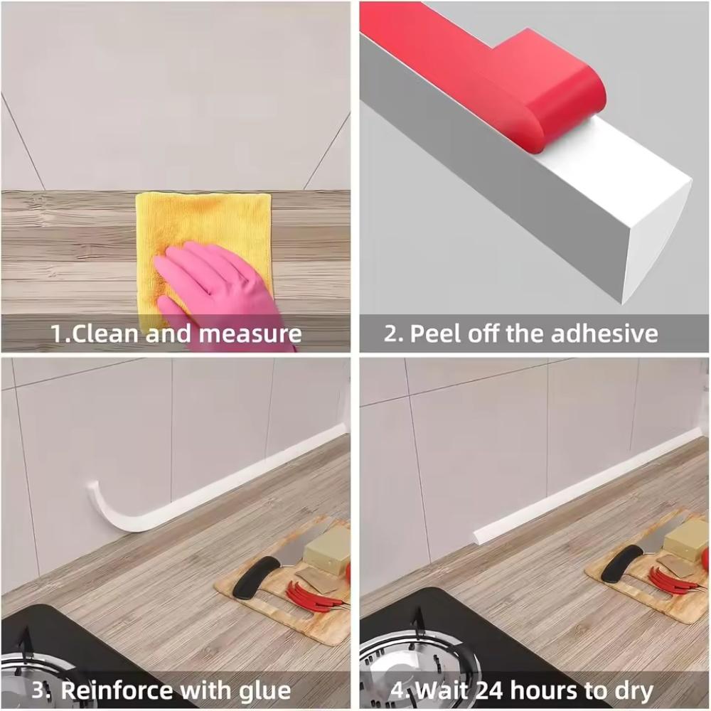1PC 1meter/39.37in Self Adhesive Decorative Strip for Waterproof Molding Trim Caulk Strip for Wall Edge Corner,Countertops,Tile