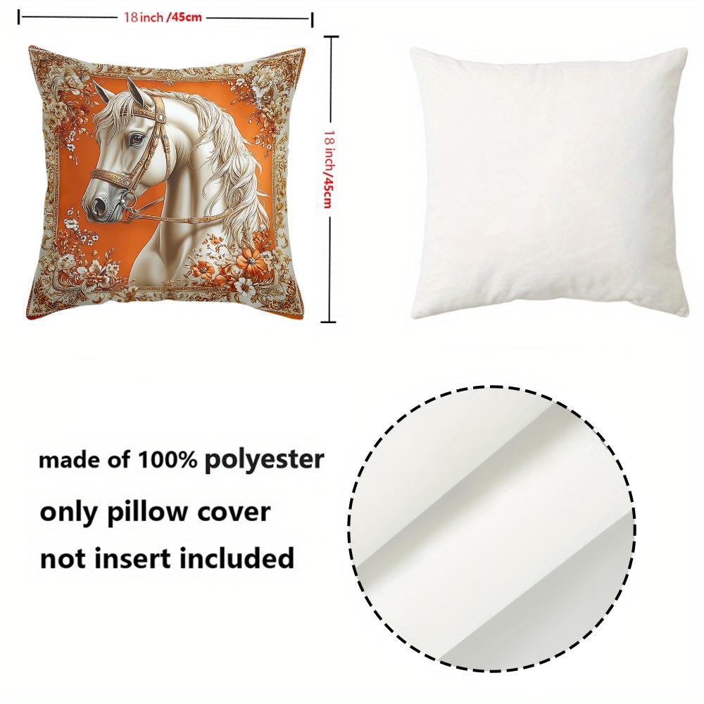 1 Pieces Exquisite Horse-Print Orange Floral Pattern Pillows Polyester pillowcase, sofa decorative cushion cov Headboard Pillow