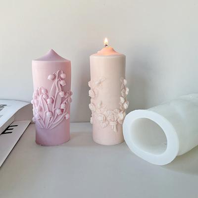 Embossed Flower Silicone Mold Aromatherapy Candle Making Mould Handmade Gift Nordic Style Desktop Home Decoration