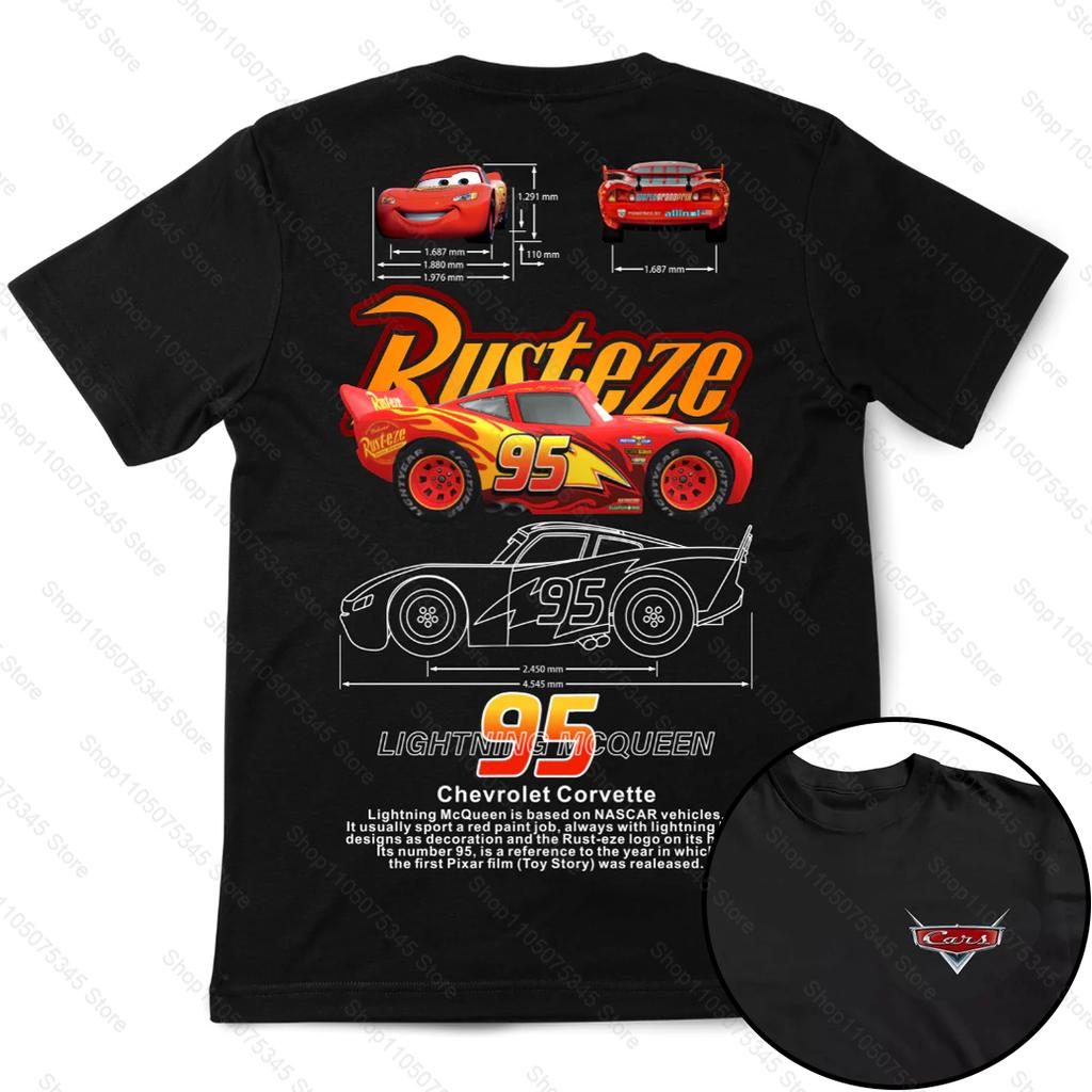 Summer New Lightning Mcqueen and Sally Printed Couple Tshirt Sally and Mcqueen Casual Cute Womens Tshirt Casual Tee Tops