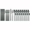 32Pcs Black Gold Cutlery Set Knife Forks Coffee Spoons Dinnerware Set Stainless Steel Tableware Western Kitchen Silverware Set