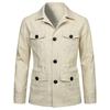 European and American Retro Slim Hunting Safari Linen Jacket for Men
