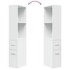 Narrow Bathroom Cabinet with Casters White Particleboard