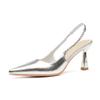 75708 [sheepskin] Pointed Silver High Heels Women's Stiletto 2025 New Temperament Rhinestone with Sandals