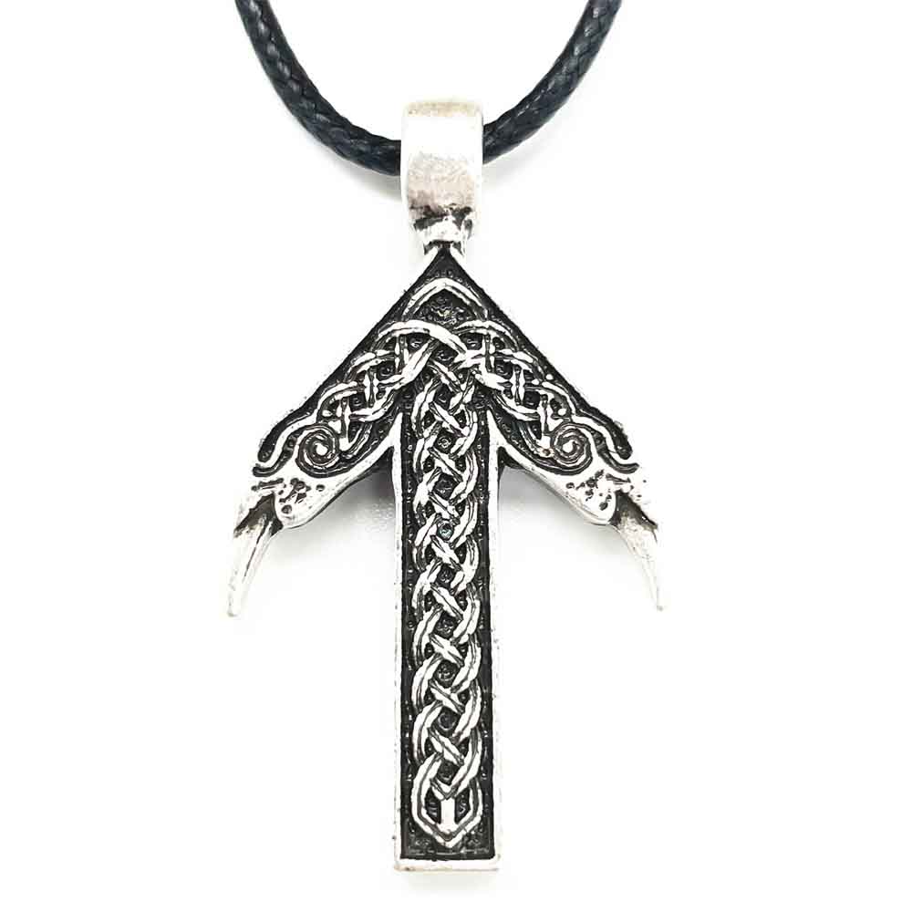 Tiwaz Rune Victory Amulet Odin Raven Pendant Norse God Warrior Necklace for Men