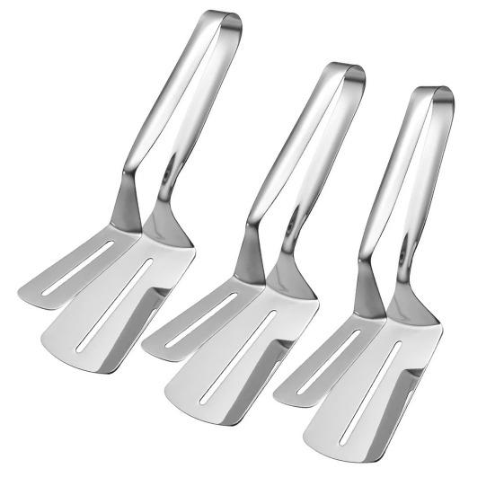 Stainless Steel BBQ Spatula Tongs with Non-Slip Grip Heat-Resistant Grilling Turner for Burgers Fish Pancakes Multi-Purpose Cooking Utensil