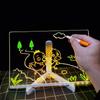 Children's Light-Up Drawing Board with DIY Pack, Transparent Coloring Surface, Small Erasable Blackboard for Graffiti.