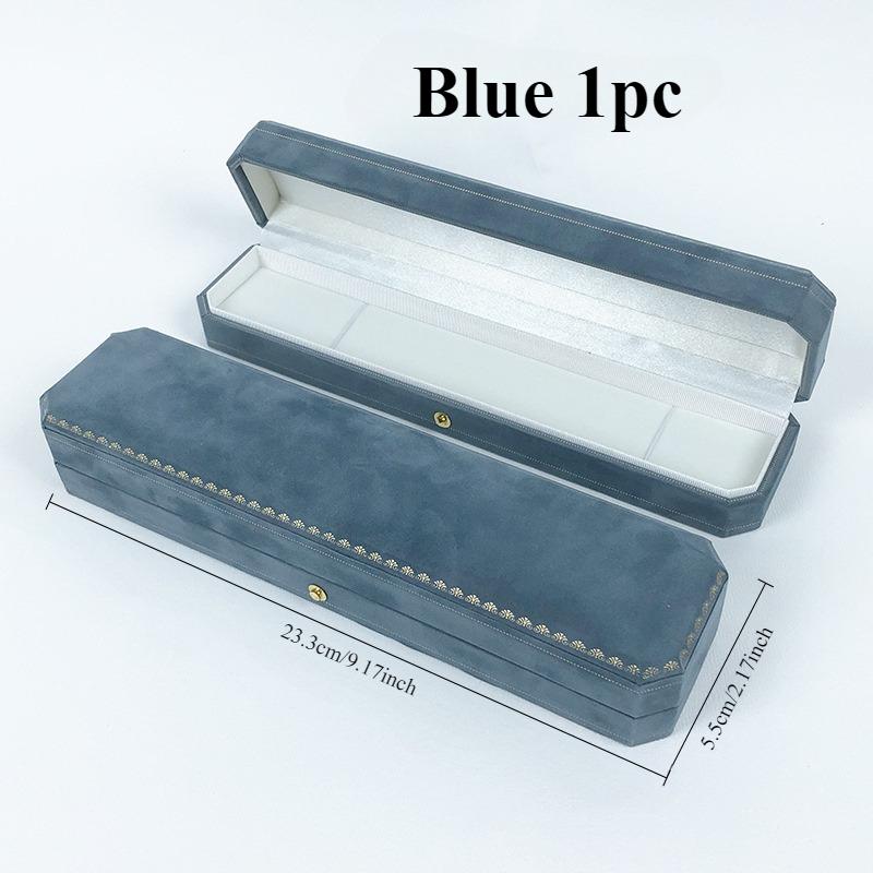 

1 штука восьмиугольная бархатная шкатулка для украшений с золотым кружевом, декоративное ожерелье - современная подарочная шкатулка для украшений с мягкой подкладкой для браслета