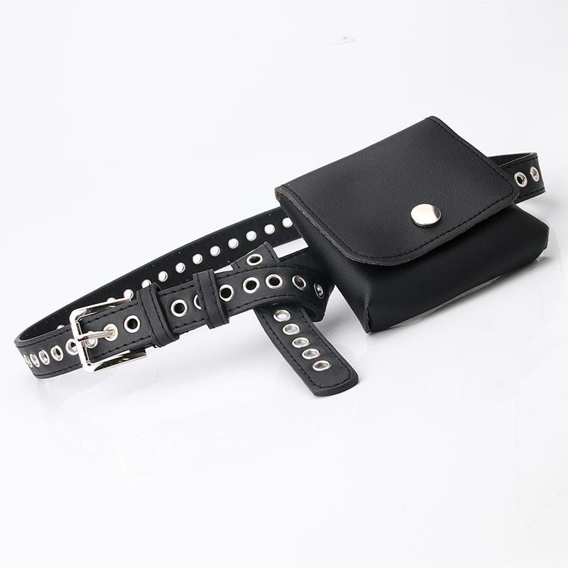 Minimalist Pu Chain Belt Bag With Metal Buckle For Casual And Office Style