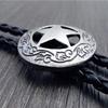 Retro Texas Sheriffstern Western Cowboy Herren Bolo Krawatte Lederseil