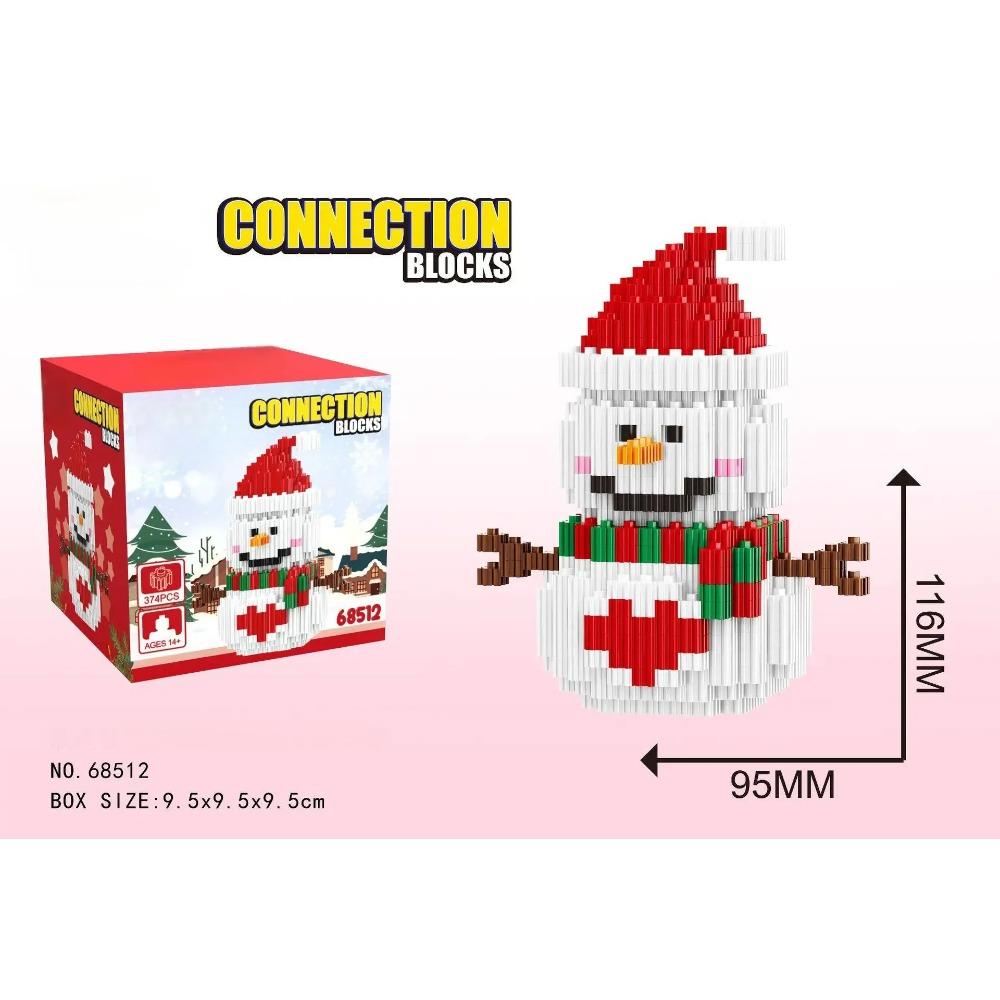 

Набор строительных блоков TOYLINX на рождественскую тематику - Сделай сам развивающая игрушка-конструктор, Домашнее украшение, Детский праздничный подарок