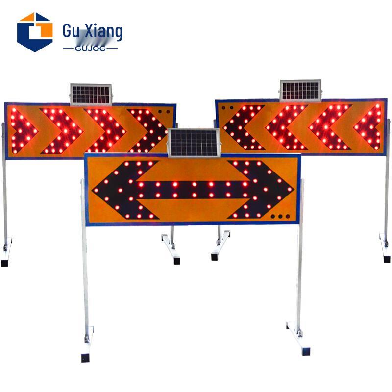 Solar Powered LED Traffic Arrow Warning Sign