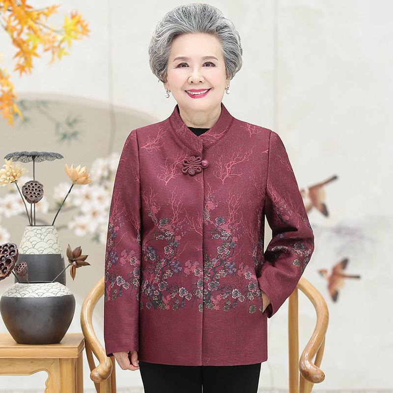 

Coat women s winter clothes old lady clothes stand-up collar top 5XL (recommended 150-82.5 kg) красный
