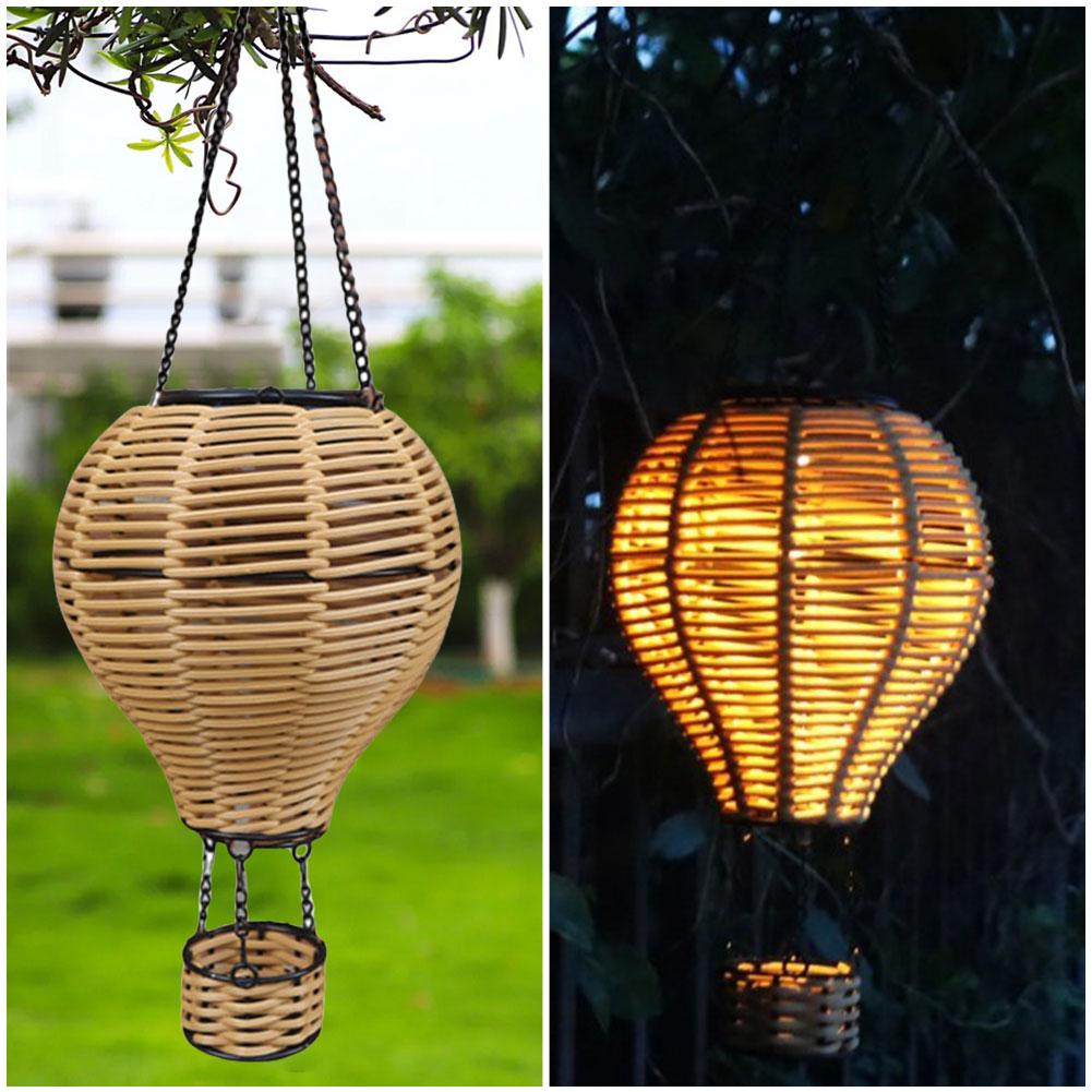 LED Solar Lantern Warm White Light Hot Air Balloon Solar Lantern Hanging 2V 80mA Waterproof for Lanterns Garden Patio Yard Party
