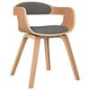 Vidaxl Dining Chair, Light Gray, Bentwood And Fabric