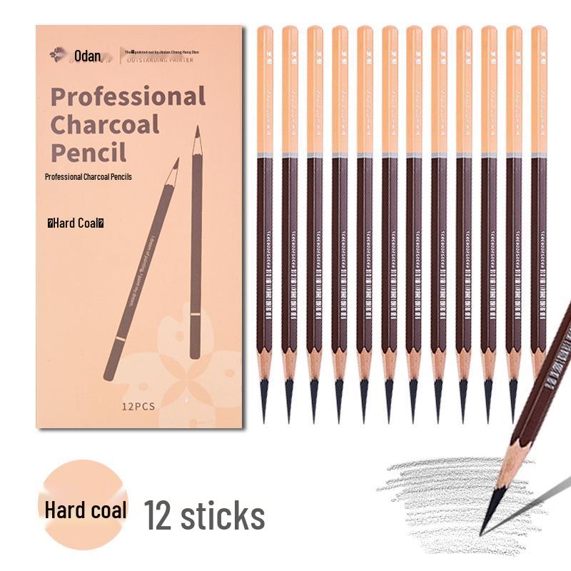 Ousidang Charcoal and Carbon Pencil Art Sketch Set - Speed Sketching with Dedicated Brushes, 14B & 16B