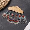 Retro long earrings, Tibetan silver tassel women's bohemian high-end metal vacation earrings set