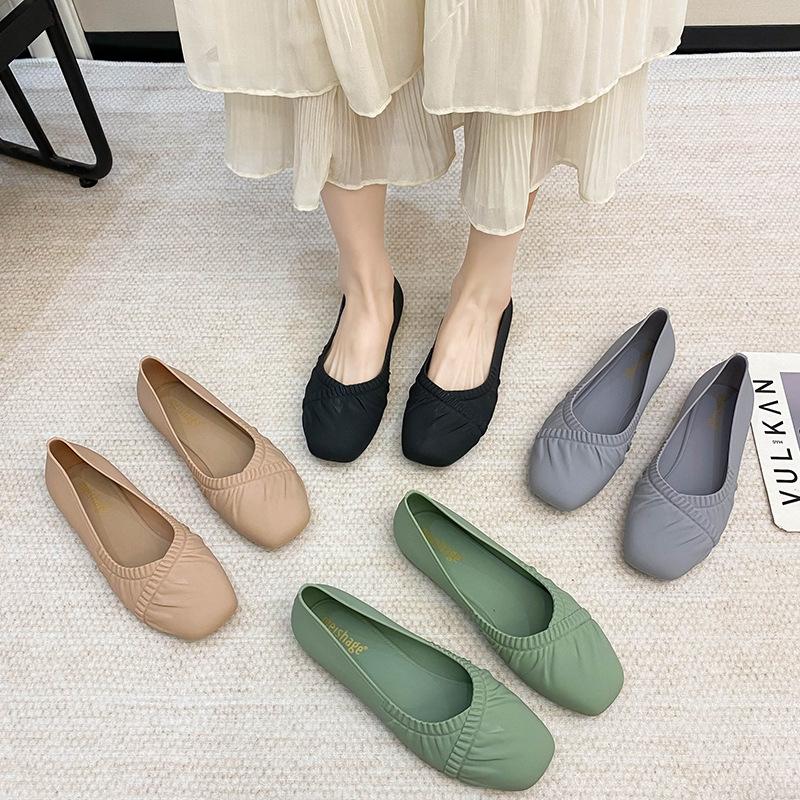 Buty galaretkowe Damskie płytkie usta Koreańskie Casual Niskie pojedyncze buty Modne plastikowe wodoodporne sandały na niskim obcasie