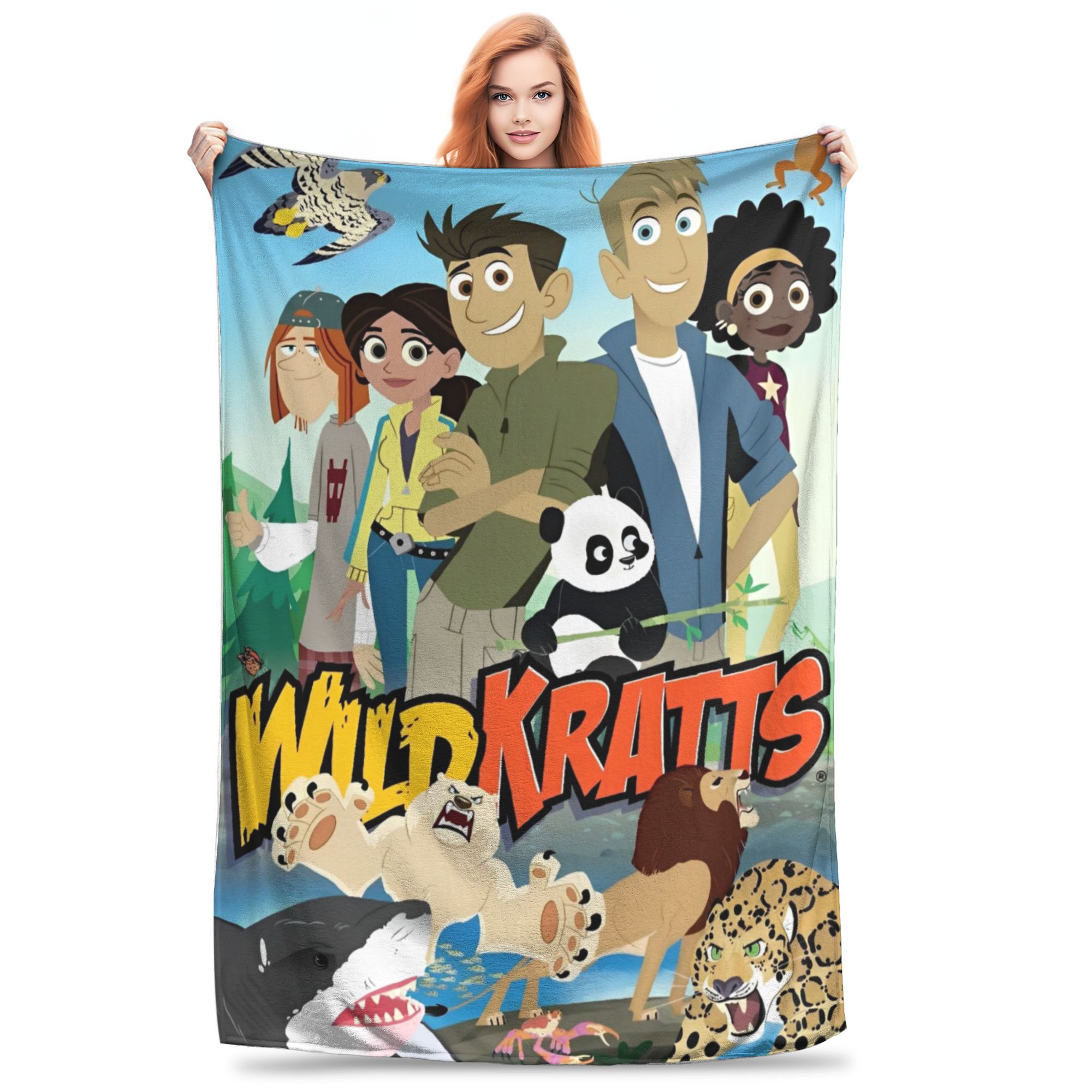 Wild Kratts Throw Blanket for Couch Soft Fuzzy Plush Blanket 50x60 Inch Multi-size Bedspreads for All Seasons Size: 75*100cm, Weight: 230 GSM