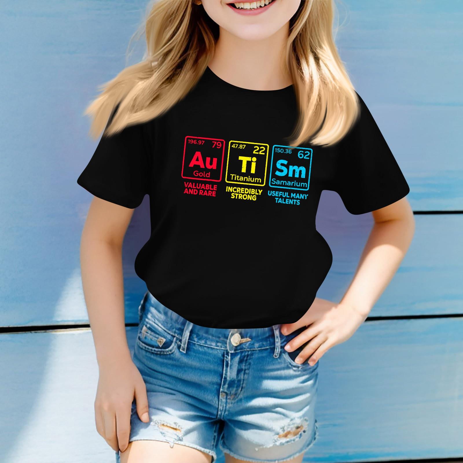 

Детская мода круглый вырез короткий рукав принтованный повседневный топ 160 чёрный