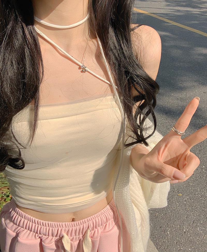 

Женский сексуальный сетчатый топ с лямкой через шею - летняя майка Pure Desire One Size (suitable for 75-120 jin) абрикосовый