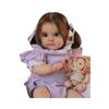 24'' 60 Cm Reborn Baby Doll Maggi Soft Cloth Body Newborn Doll with 3D Painted Skin Toddler Girl Baby Doll Kid Bedtime Lonely Older Man Playmate Toy