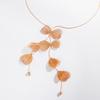 European and American Niche Ginkgo Biloba Leaf Fringed Necklace Sweet Cool Style Design Sense Light Luxury