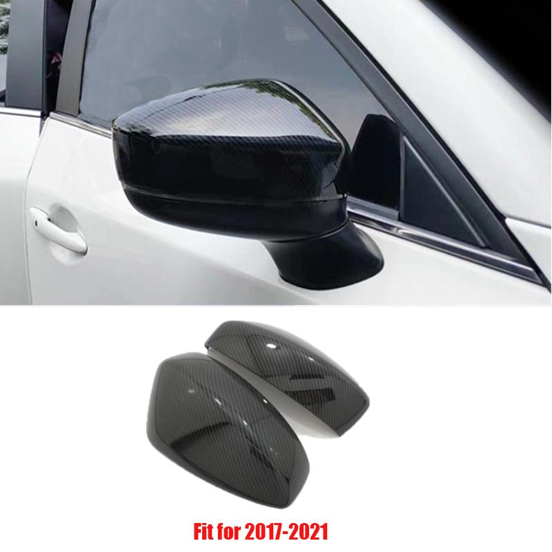 For Mazda CX-5 CX5 2012 -2014 2015 2016 2017- ABS Side Door Mirror Carbon Fiber Look Rear View Rearview Caps Trim Car Covers