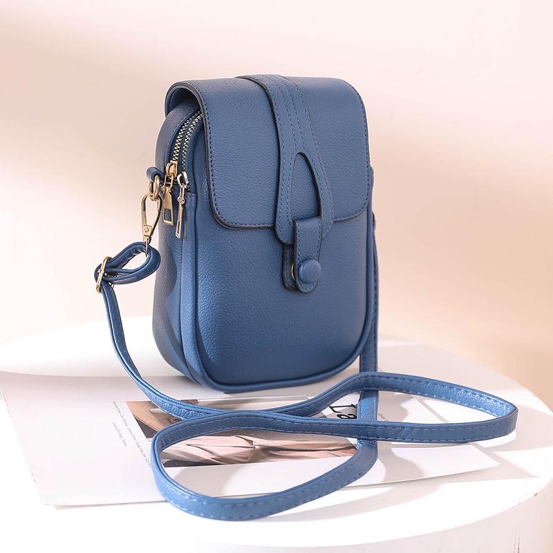 IELGY women's lychee pattern red messenger mobile phone bag