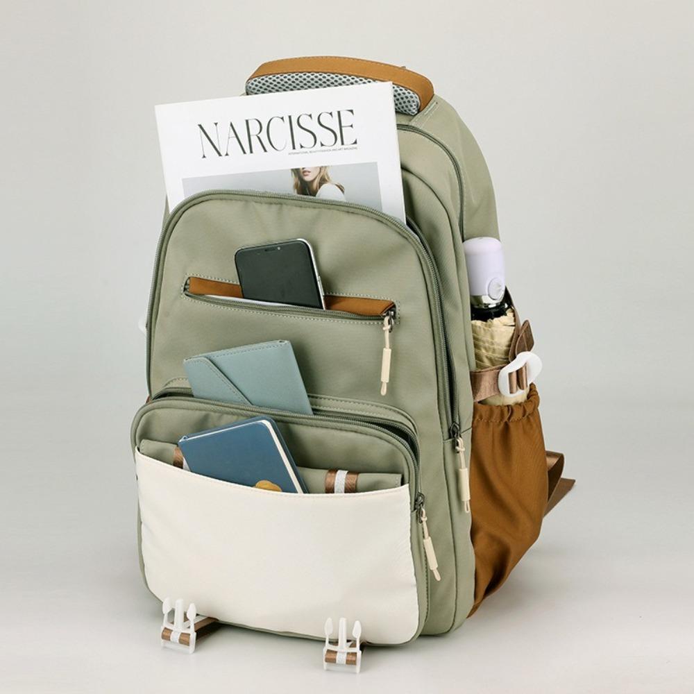 Waterproof Student School Bag Nylon Large Schoolbag Multi-function Backpack  Travel