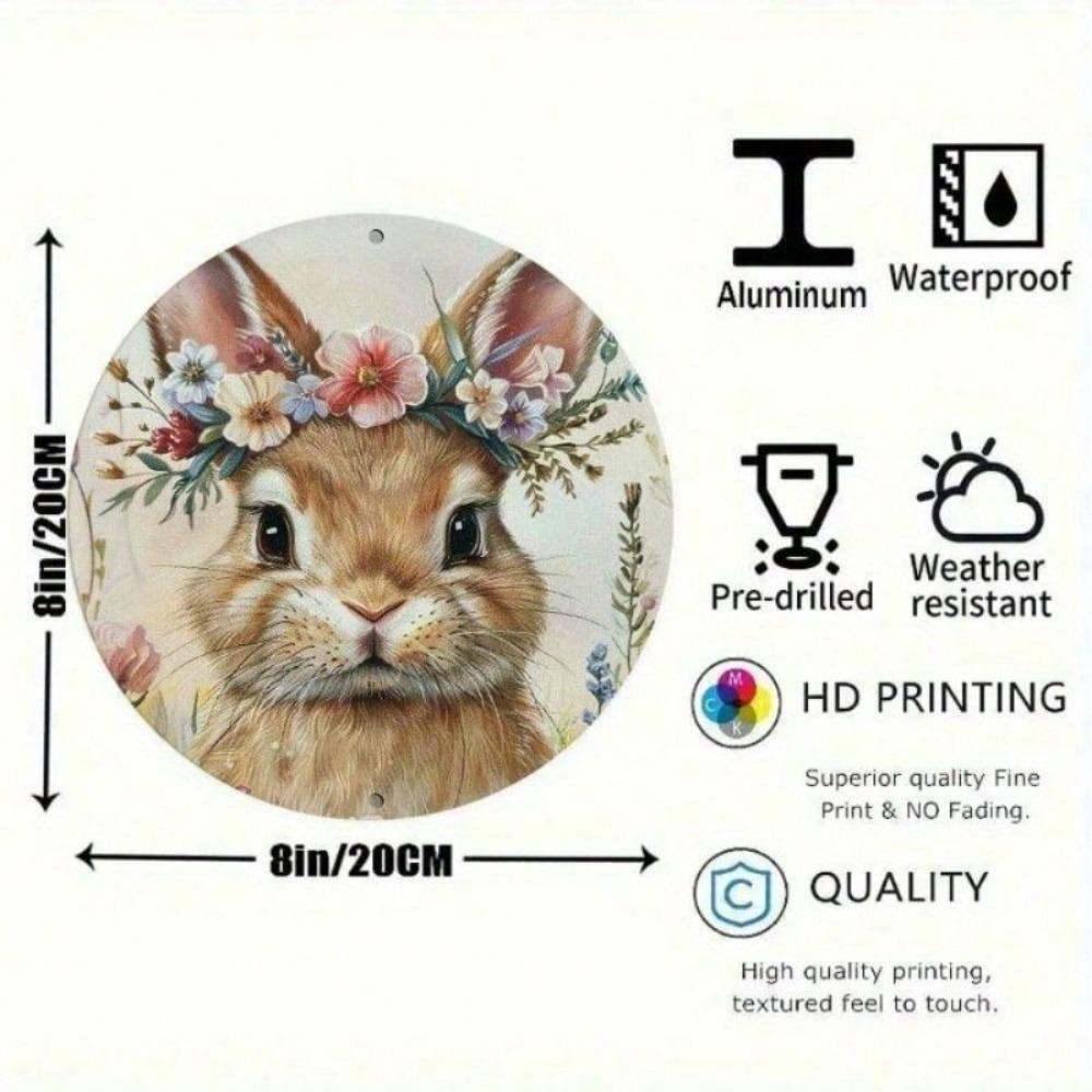 Metall Wandkunst Dekoration, Osterhase Kaninchen Vintage Kranz, Wohnzimmer Poster