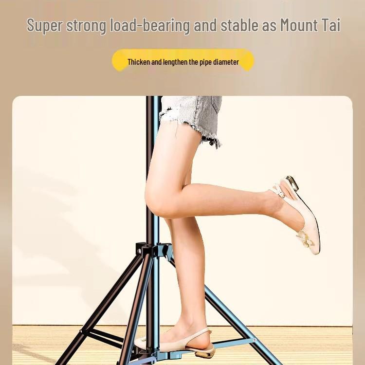 Doldurma Işığı ve Termometreli Bluetooth Tripod - Canlı Yayın ve Fotoğrafçılık İçin Yere Basan, Teleskopik Cep Telefonu Tutucu