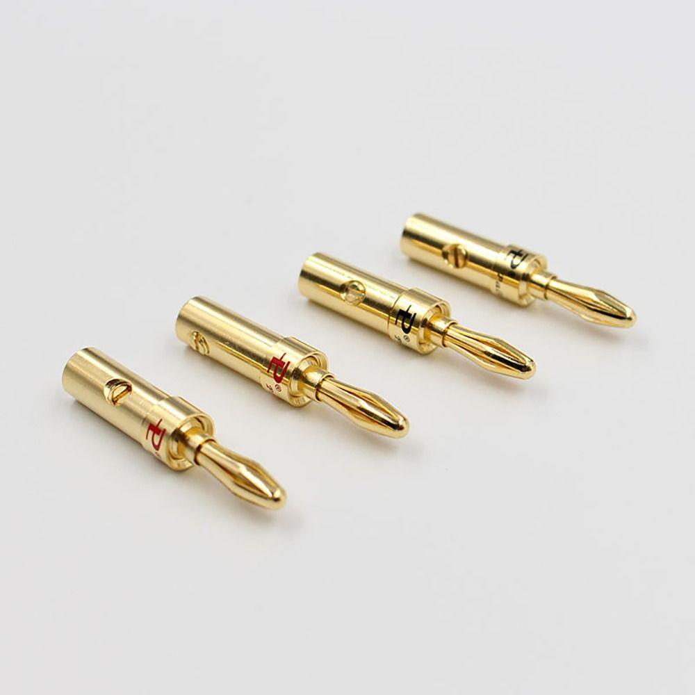 2Pcs Black Red Audio Connector Adapter Musical Speaker Cable Audio Banana Connectors