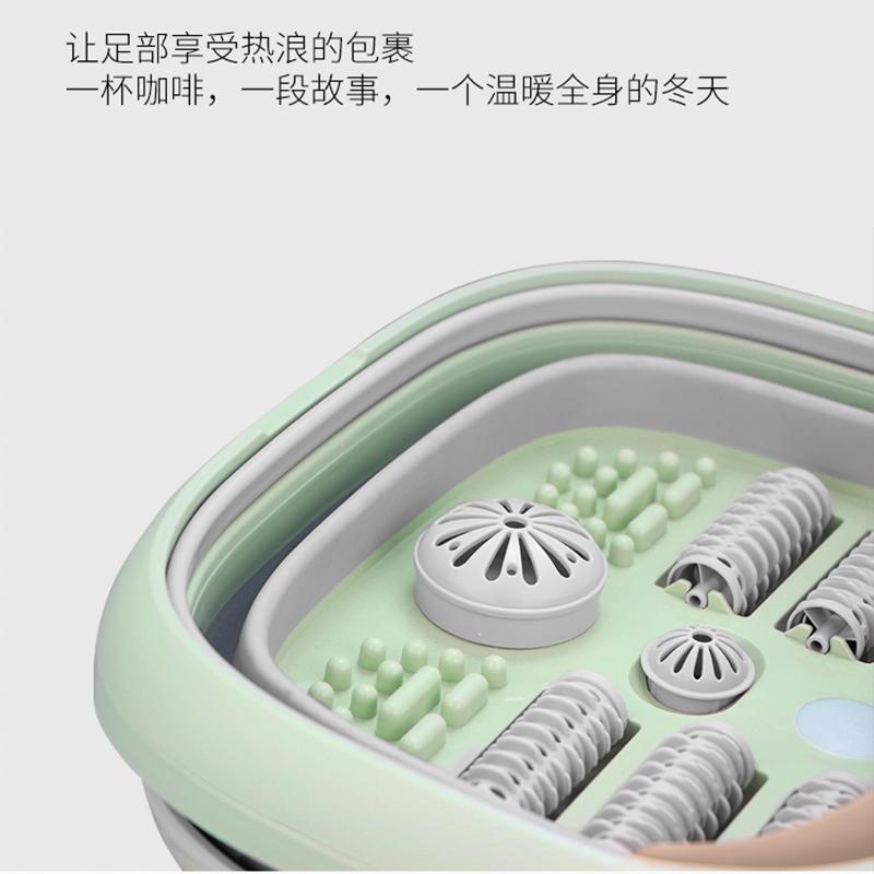 Folding foot bath with one key switch, constant temperature system, water and electricity separation, foot bath device