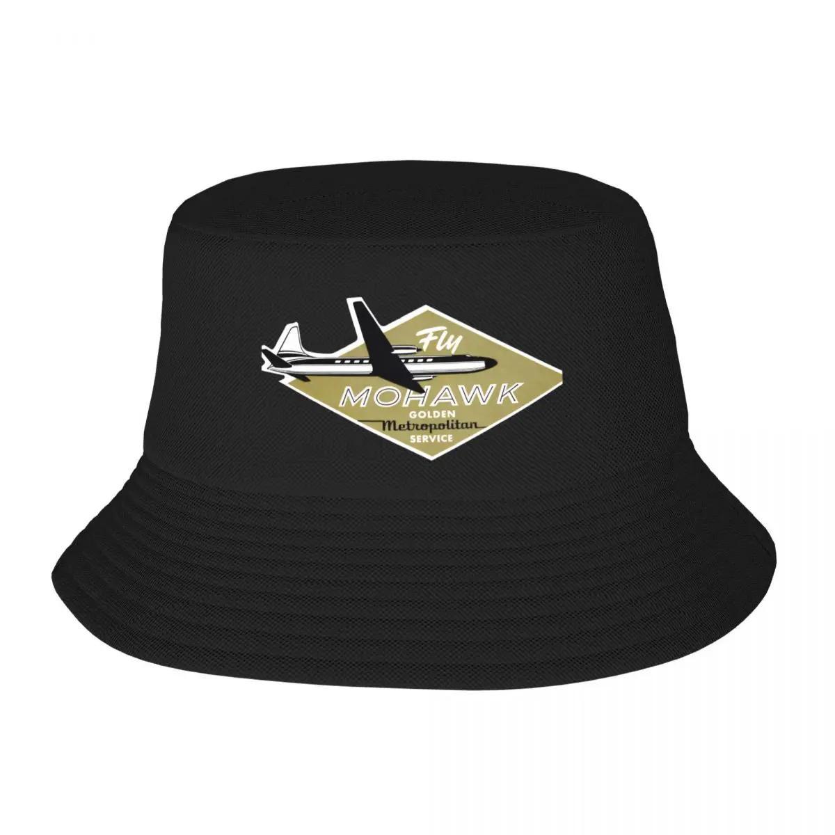 New  Mohawk Airlines Bucket Hat Big Size Hat Fashion Beach Designer Unisex Womens