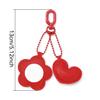 Portable Mini Makeup Mirror Keychain Red Flower Heart PU Leather Bag Pendant Women Cosmetic Mirror Key Ring Accessories Gift